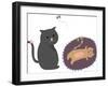 The View of Cat on the Rug-eastnine-Framed Art Print