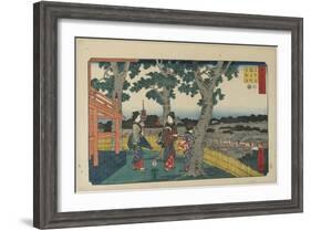 The View of Matuschiyama Hill, Saruwaka District and Kinryuzan Temple, November 1853-Utagawa Hiroshige-Framed Giclee Print