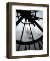 The View of Sacre Coeur Basilica from Clock in Cafe of Musee D'Orsay (Orsay Museum), Paris, France-Bruce Yuanyue Bi-Framed Photographic Print