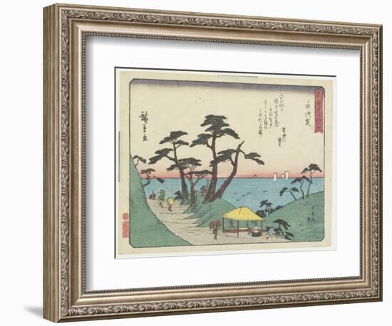 The View of Shiomi Hill in Shirosuga, 1837-1844-Utagawa Hiroshige-Framed Giclee Print