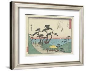 The View of Shiomi Hill in Shirosuga, 1837-1844-Utagawa Hiroshige-Framed Giclee Print