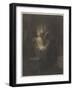 The Vigil (Women Sewing) (Charcoal on Paper)-Jean-Francois Millet-Framed Giclee Print