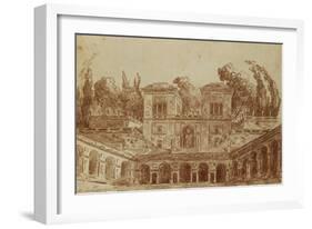 The Villa Farnese, Rome-Hubert Robert-Framed Giclee Print