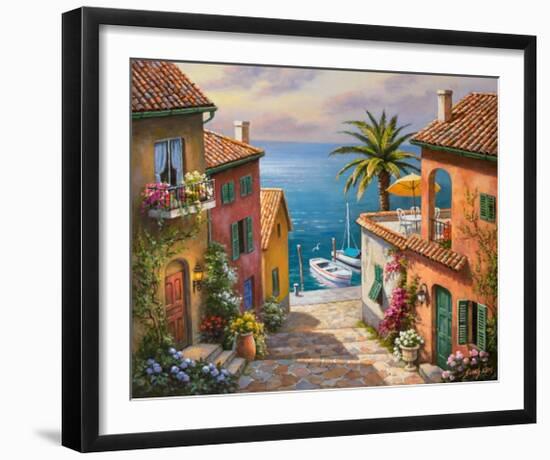 The Villa’s Private Dock-Sung Kim-Framed Art Print