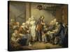 The Village Agreement-Jean Baptiste Greuze-Stretched Canvas