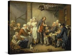 The Village Agreement-Jean Baptiste Greuze-Stretched Canvas