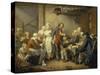 The Village Agreement-Jean Baptiste Greuze-Stretched Canvas