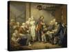 The Village Agreement-Jean Baptiste Greuze-Stretched Canvas