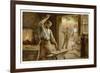 The Village Blacksmith in His Smithy-Herbert Dicksee-Framed Art Print