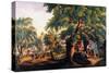 The Village Blacksmith-Currier & Ives-Stretched Canvas