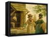 The Village Butcher-John Cranch-Framed Stretched Canvas