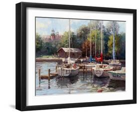 The Village Dock-Furtesen-Framed Art Print