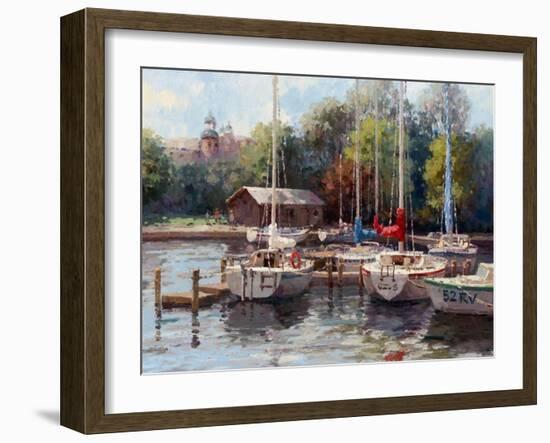 The Village Dock-Furtesen-Framed Art Print