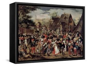 The Village Festival-Pieter Brueghel the Younger-Framed Stretched Canvas