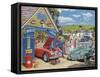 The Village Garage-Trevor Mitchell-Framed Stretched Canvas