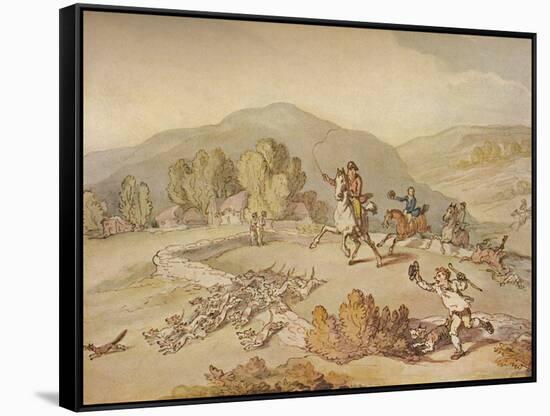 'The Village Hunt', c1800, (1922)-Thomas Rowlandson-Framed Stretched Canvas