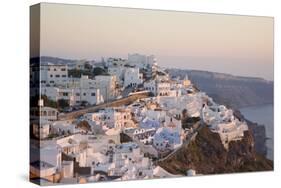 The Village Lit by the Setting Sun, Firostefani, Santorini (Thira) (Thera)-Ruth Tomlinson-Stretched Canvas