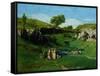 The Village Maidens, 1851-Gustave Courbet-Framed Stretched Canvas