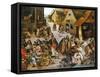 The Village Market-Pieter Brueghel the Younger-Framed Stretched Canvas