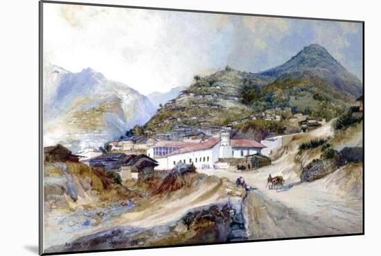 The Village of Angangueo, Mexico, 1883 (W/C on Paper)-Thomas Moran-Mounted Giclee Print