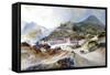 The Village of Angangueo, Mexico, 1883 (W/C on Paper)-Thomas Moran-Framed Stretched Canvas