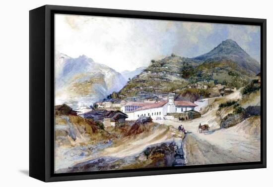 The Village of Angangueo, Mexico, 1883 (W/C on Paper)-Thomas Moran-Framed Stretched Canvas