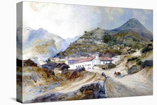 The Village of Angangueo, Mexico, 1883 (W/C on Paper)-Thomas Moran-Stretched Canvas