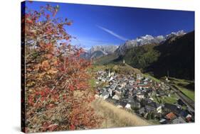The Village of Ardez in Autumn in the Low Engadine. Swiss National Park. Switzerland. Europe-ClickAlps-Stretched Canvas