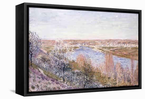 The Village of Champagne at Sunset-April, 1885-Alfred Sisley-Framed Stretched Canvas