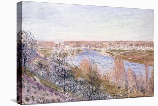 The Village of Champagne at Sunset-April, 1885-Alfred Sisley-Stretched Canvas