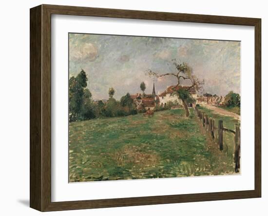 The Village of Eragny, 19th Century-Camille Pissarro-Framed Giclee Print