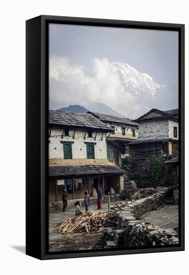 The Village of Ghandruk-Andrew Taylor-Framed Stretched Canvas