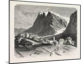 The Village of Grindelwald and the Glacier, Near the Wetterhorn. Switzerland, 1855,-null-Mounted Giclee Print