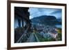 The Village of Hallstatt Illuminated at Dusk, Hallstattersee, Oberosterreich (Upper Austria)-Doug Pearson-Framed Photographic Print