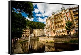 The Village of Karlovy Vary, Bohemia, Czech Republic, Europe-Laura Grier-Framed Stretched Canvas
