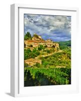 The Village of Montefioralle Overlooks the Tuscan Hills around Greve, Tuscany, Italy-Richard Duval-Framed Photographic Print