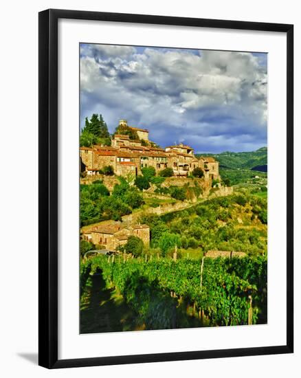 The Village of Montefioralle Overlooks the Tuscan Hills around Greve, Tuscany, Italy-Richard Duval-Framed Photographic Print