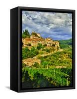 The Village of Montefioralle Overlooks the Tuscan Hills around Greve, Tuscany, Italy-Richard Duval-Framed Stretched Canvas