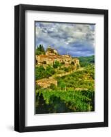 The Village of Montefioralle Overlooks the Tuscan Hills around Greve, Tuscany, Italy-Richard Duval-Framed Photographic Print