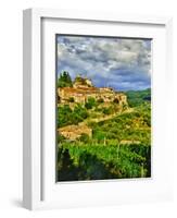 The Village of Montefioralle Overlooks the Tuscan Hills around Greve, Tuscany, Italy-Richard Duval-Framed Photographic Print