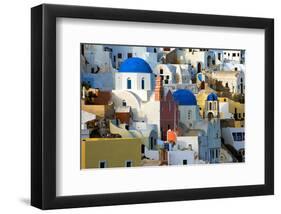 The village of Oia by day-null-Framed Art Print