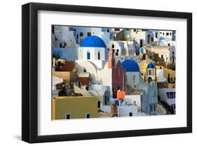 The village of Oia by day-null-Framed Art Print