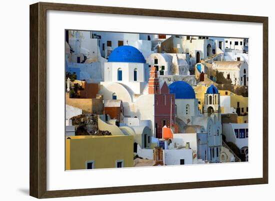 The village of Oia by day-null-Framed Art Print