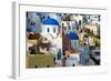 The village of Oia by day-null-Framed Art Print