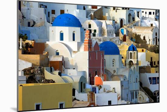 The village of Oia by day-null-Mounted Art Print