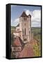 The Village of Saint Cirq Lapopie, Designated a Beaux Village De France, Lot, France, Europe-Julian Elliott-Framed Stretched Canvas