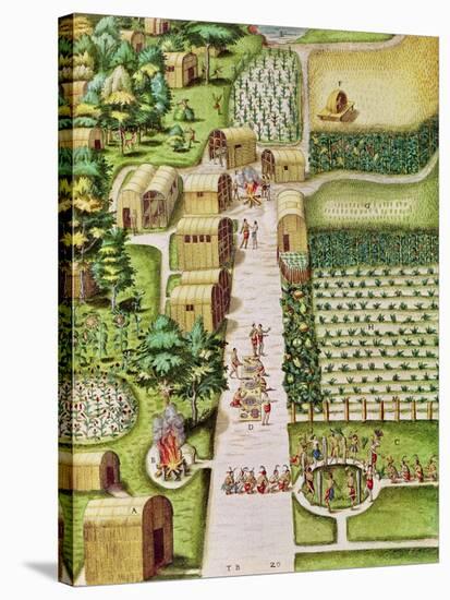 The Village of Secoton, from "Admiranda Narratio...", Published by Theodore de Bry-Theodor de Bry-Stretched Canvas