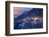 The village of Soglio by nigth after a heavy snowfall, val Bregaglia, Grisons, Switzerland-ClickAlps-Framed Photographic Print