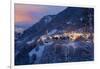 The village of Soglio by nigth after a heavy snowfall, val Bregaglia, Grisons, Switzerland-ClickAlps-Framed Photographic Print