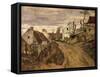 The Village Road, Auvers, c.1872-73-Paul Cézanne-Framed Stretched Canvas